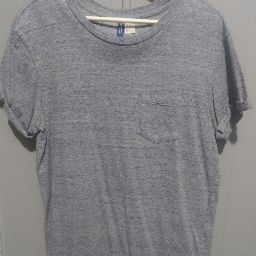 Heather Blue Cuffed Pocket Tshirt by H&M